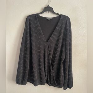 INC International Concepts Black V-Neck Sweater